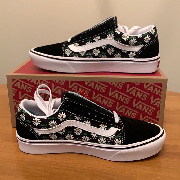 glitter daisy platform vans